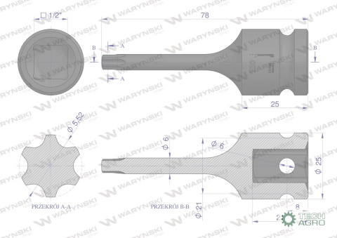 Nasadka udarowa 1/2 gwiazdkowa STAR T30Waryński