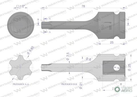 Nasadka udarowa 1/2 gwiazdkowa STAR T40Waryński