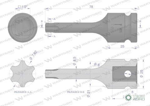 Nasadka udarowa 1/2 gwiazdkowa STAR T45Waryński