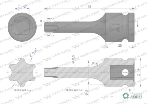 Nasadka udarowa 1/2 gwiazdkowa STAR T50Waryński