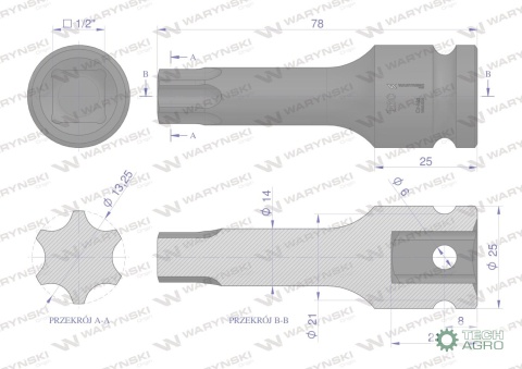 Nasadka udarowa 1/2 gwiazdkowa STAR T60Waryński