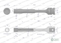 Nasadka udarowa 1/2", sześciokątna slimbardzo długa przelotowa ze stali CrMo 10mm długość 150 mm, stosowane w mechanice do klucz