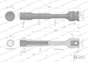 Nasadka udarowa 1/2", sześciokątna slimbardzo długa przelotowa ze stali CrMo 12mm długość 150 mm, stosowane w mechanice do klucz