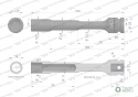 Nasadka udarowa 1/2", sześciokątna slimbardzo długa przelotowa ze stali CrMo 14mm długość 150 mm, stosowane w mechanice do klucz