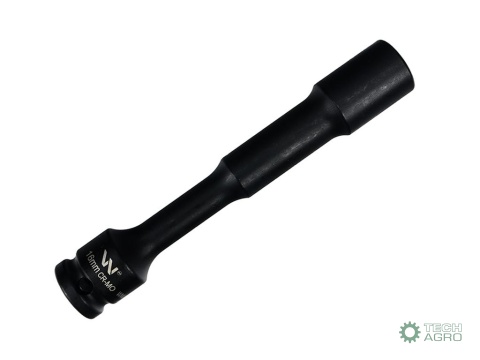 Nasadka udarowa 1/2", sześciokątna slimbardzo długa przelotowa ze stali CrMo 16mm długość 150 mm, stosowane w mechanice do klucz