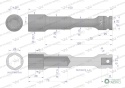 Nasadka udarowa 1/2", sześciokątna slimbardzo długa przelotowa ze stali CrMo 22mm długość 150 mm, stosowane w mechanice do klucz
