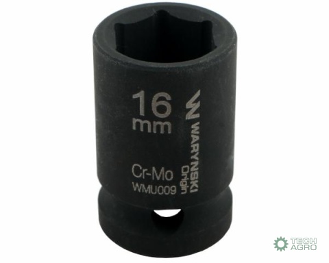 Nasadka udarowa sześciokątna 1/2". 16 mm. CrMo. DIN 3129. Waryński
