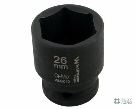 Nasadka udarowa sześciokątna 1/2". 26 mm. CrMo. DIN 3129. Waryński