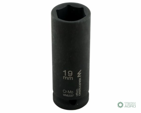 Nasadka udarowa sześciokątna długa 1/2". 19 mm. CrMo. DIN 3129. Waryński