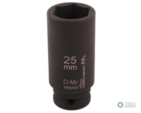 Nasadka udarowa sześciokątna długa 1/2"25 mm. CrMo. DIN 3129. Waryński