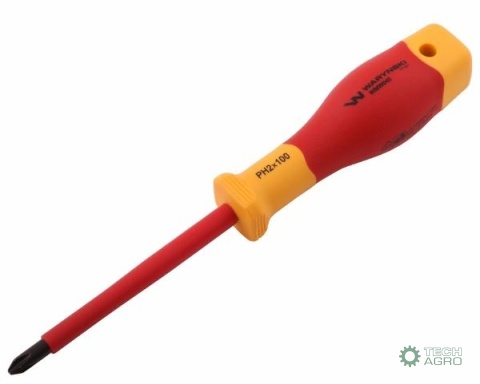 Wkrętak PH2 100 mm izolowany VDE stal S2, Waryński