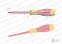 Wkrętak PH2 100 mm izolowany VDE stal S2, Waryński