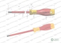 Wkrętak płaski izolowany 6 x 150 mm. VDE, stal S2, Waryński