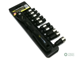 Zestaw L nasadek 1/2 z grzechotką 8 910 11 12 13 14 15 16 17 mm 11 el Waryński