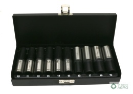 Zestaw nasadek przedłużanych 1/2 CrV 10, 11, 12, 13, 14, 15, 16, 17, 18, 19 w kasecie 10 el Waryński