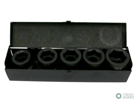 Zestaw nasadek udarowych 1" 5 cz. 27.30. 32. 33. 36 mm ze stali CrMo DIN 3129 Waryński