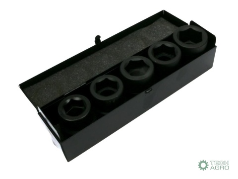 Zestaw nasadek udarowych 1" 5 cz. 27.30. 32. 33. 36 mm ze stali CrMo DIN 3129 Waryński