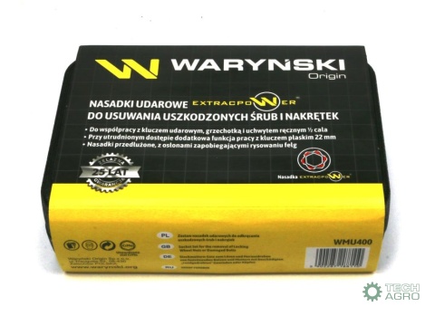 Zestaw nasadek udarowych 1/2 z uchwytemkluczowym. do awaryjnego odkręcania 5 el Waryński