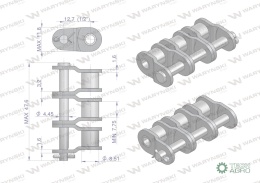 Półogniwo łańcucha P08B-3 (R3 1/2) Waryński ( sprzedawane po 5 )