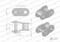 Półogniwo łańcucha prosta płytka P12B-1(R1 3/4) Waryński ( sprzedawane po 10 )