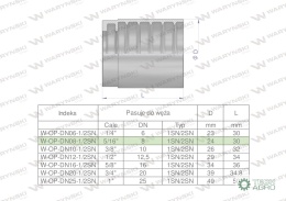 Tuleja (oprawka) uniwersalna do węży DN08 1SN/2SN PERFECT-SMOOTH Waryński ( sprzedawane po 50 )