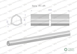 Rura trójkątna wewnętrzna Seria 2R, rura zewnętrzna Seria 1R do wału przegubowo-teleskopowego 36x3.2mm 2m WARYŃSKI (sprzedawane 