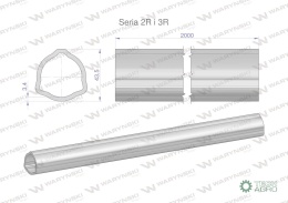 Rura trójkątna zewnętrzna Seria 2R i 3Rdo wału przegubowo-teleskopowego 43.5x3.4mm 2m WARYŃSKI (sprzedawane po 2)