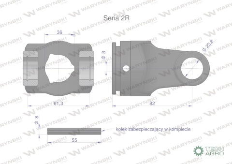Widłak rury wewnętrznej 36x3.2 Seria 2RWaryński