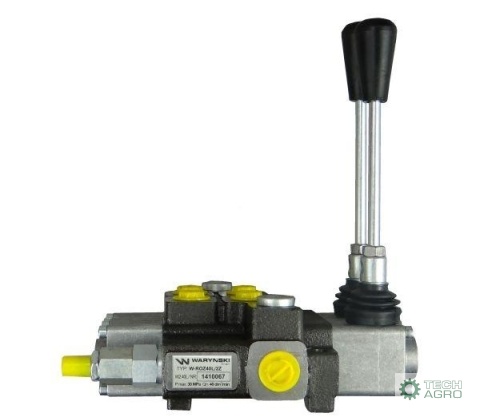Rozdzielacz hydrauliczny 2-sekcyjny maxprzepływ 40L z zatrzaskami Waryński