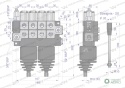 Rozdzielacz hydrauliczny 4-sekcyjny maxprzepływ 40L (2 sekcje x 1 dźwignia + 2 sekcje x 1 dźwignia) Waryński