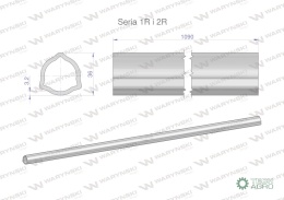 Rura wewnętrzna Seria 2R, rura zewnętrzna Seria 1R do wału 1210 przegubowo-teleskopowego 36x3.2 mm 1090 mm WARYŃSKI