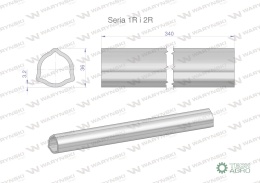 Rura wewnętrzna Seria 2R, rura zewnętrzna Seria 1R do wału 460 przegubowo-teleskopowego 36x3.2 mm 340 mm WARYŃSKI