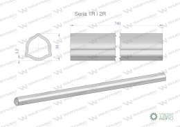 Rura wewnętrzna Seria 2R, rura zewnętrzna Seria 1R do wału 860 przegubowo-teleskopowego 36x3.2 mm 740 mm WARYŃSKI