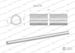 Rura wewnętrzna Seria 3R do wału 910 przegubowo-teleskopowego 36x4.5 mm 755 mm WARYŃSKI