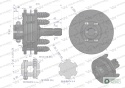 Sprzęgło zewnętrzne cierne wału 1700Nm - 1 3/8 Z6 Waryński