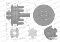 Sprzęgło zewnętrzne cierne wału 1700Nm - otwór 1 3/8 Z21 wałek 1 3/8 Z6 Waryński