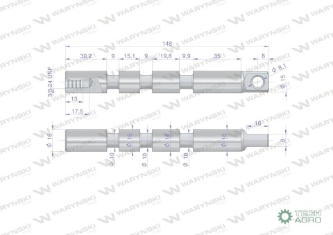 Suwak (chromowany) - do sekcji zwykłej rozdzielaczy hydraulicznych 40L Waryński