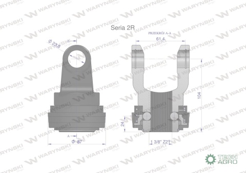 Widłak z pierścieniem 1 3/8 Z21 - 23.8X61.3 Seria 2R CE2020 Waryński