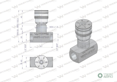 Zawór dławiący WRFB 90 1/2"BSP Waryński