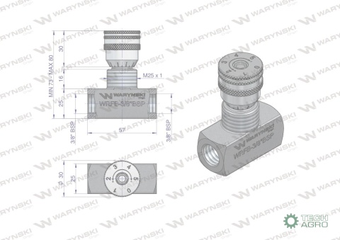 Zawór dławiący WRFB 90 3/8"BSP Waryński