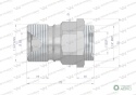 Szybkozłącze hydrauliczne skręcane (motylkowe) gniazdo G3/4"BSP gwint wewnętrzny 250bar Waryński