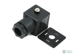 Wtyczka elektryczna (czarna) 12V 24V (SP666) do zasilania cewek elektromagnetycznych z uszczelką Waryński