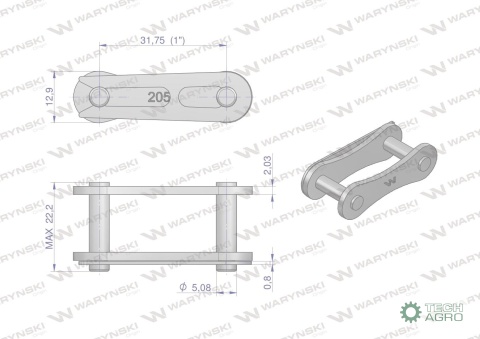Zamek łańcucha 2050 210A (R1 1.1/4) Waryński ( sprzedawane po 5 )