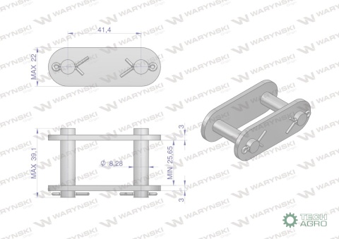 Zamek łańcucha CA550VD Waryński ( sprzedawane po 5 )