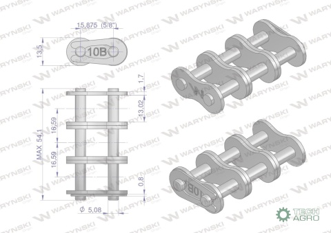 Zamek łańcucha Z10B-3 (R3 5/8) Waryński( sprzedawane po 5 )
