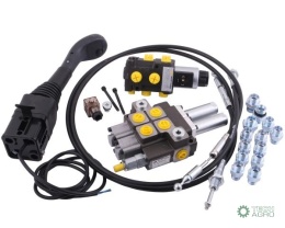 Zestaw: Rozdzielacz 2-sek. + Elektrozawór + Joystick z przyciskiem + Elementy złączne + Linki na kulkę stalową 2000mm Waryński