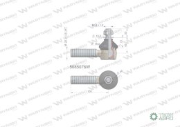 Przegub kierowniczy 100mm- M22x1,5 L 5085076 WARYŃSKI