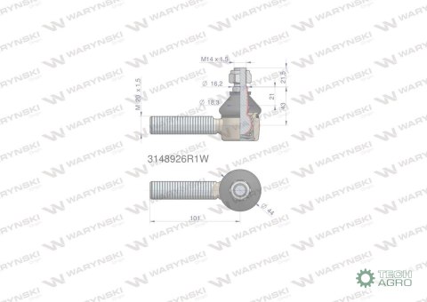 Przegub kierowniczy 101mm- M20x1,5 3148926R1 WARYŃSKI Przegub kierowniczy 101mm- M20x1,5 3148926R1 WARYŃSKI