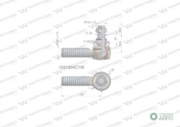 Przegub kierowniczy 106mm- M24x1,5 1531204C1 WARYŃSKI