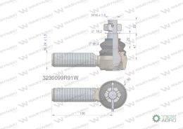 Przegub kierowniczy 106mm - M24x1,5 3230099R91 WARYŃSKI